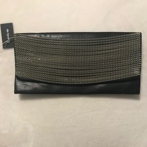 Bebe Leather/Chain Clutch